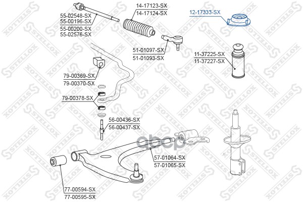 

Опора амортизатора Stellox 1217333SX