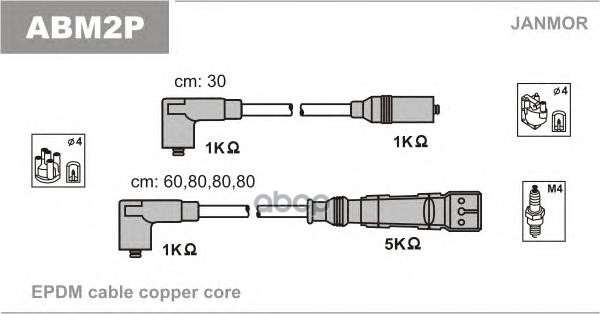 Комплект проводов зажигания JANMOR ABM2P