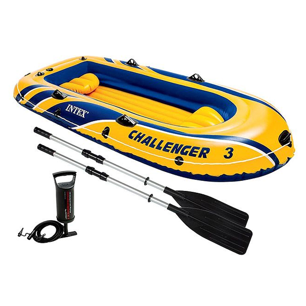 фото Лодка intex challenger 3 set 2,95 x 1,37 м blue/yellow