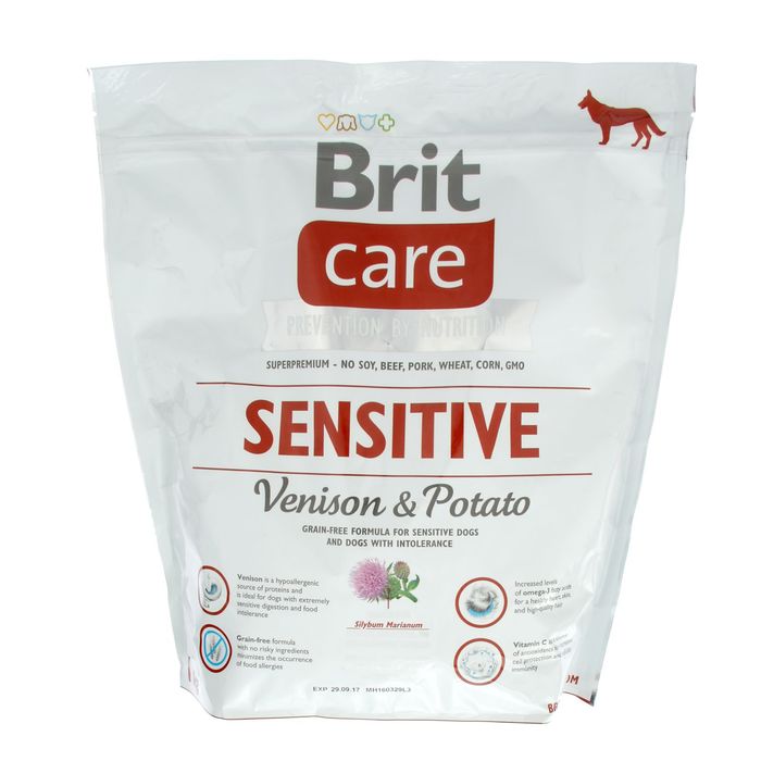 фото Сухой корм для собак brit care sensitive, гипоаллергенный, оленина, картофель, 1кг