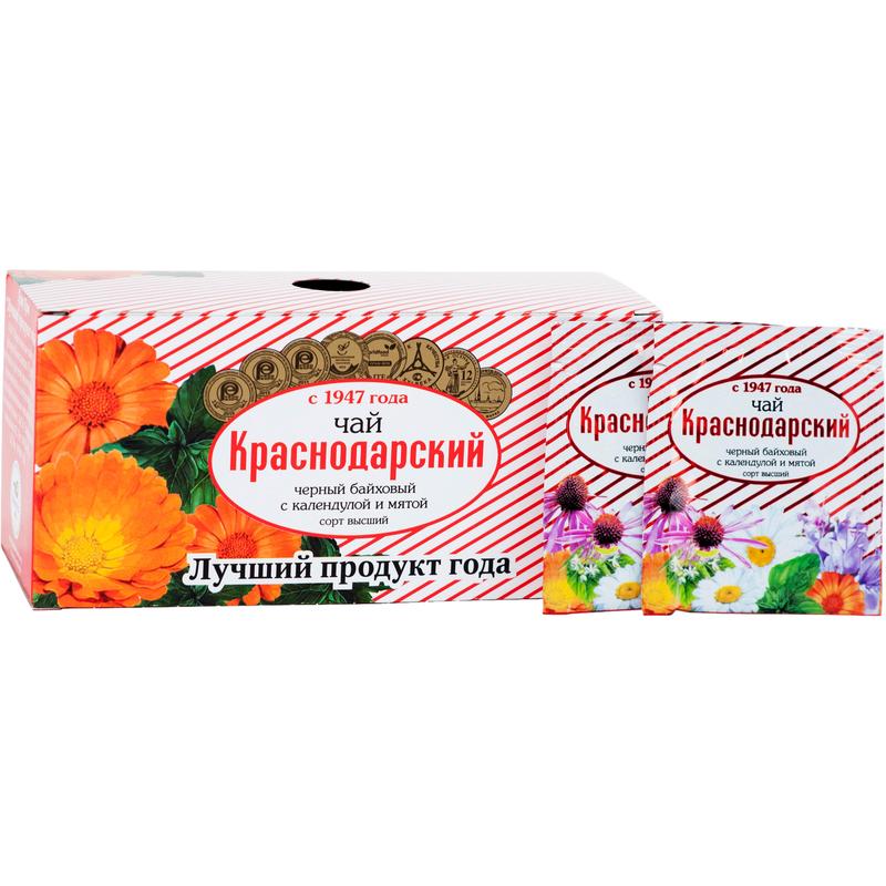 фото Чай краснодарский черный байховый календула / мята 25пак*2г