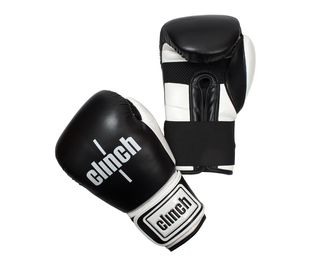 фото Боксерские перчатки clinch punch черные/белые, 14 унций