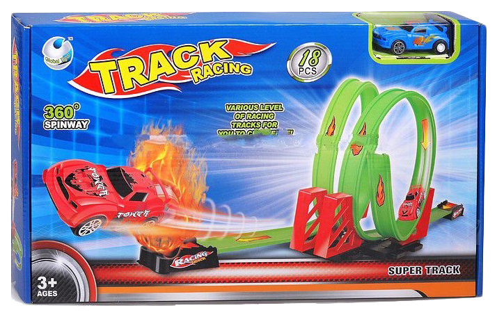 

Автотрек Track Racing с машинкой 18 деталей 011-2, Разноцветный
