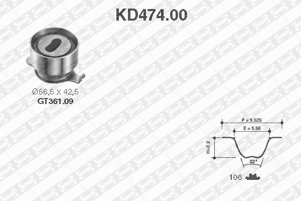 фото Комплект ремня грм snr kd474.00 ntn-snr