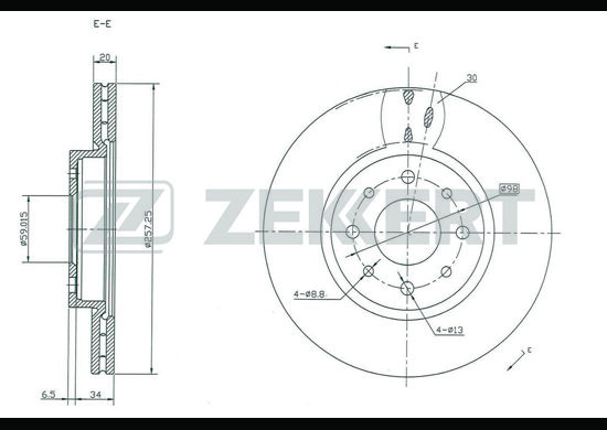 

Тормозной диск ZEKKERT BS-5008