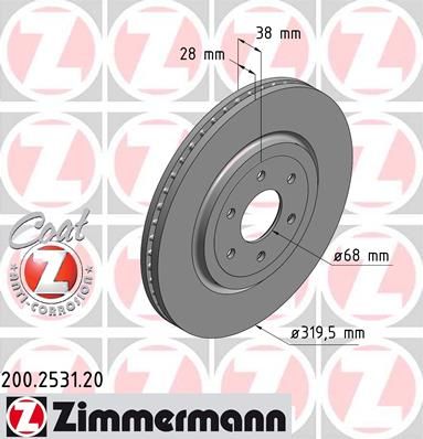 

Тормозной диск ZIMMERMANN 200.2531.20
