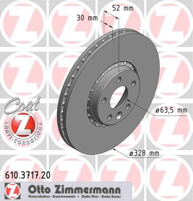 

Тормозной диск ZIMMERMANN 610.3717.20
