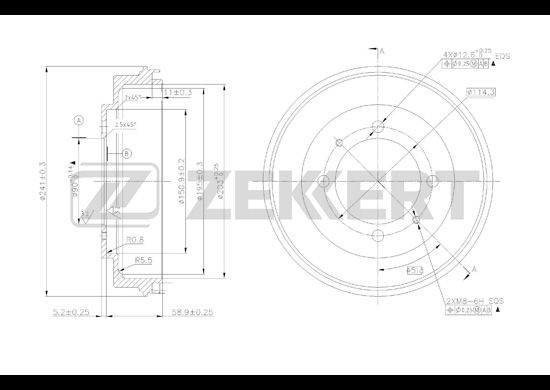 

Тормозной барабан ZEKKERT BS-5154