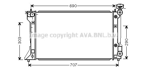 

Радиатор охлаждения двигателя AVA QUALITY COOLING TO2293