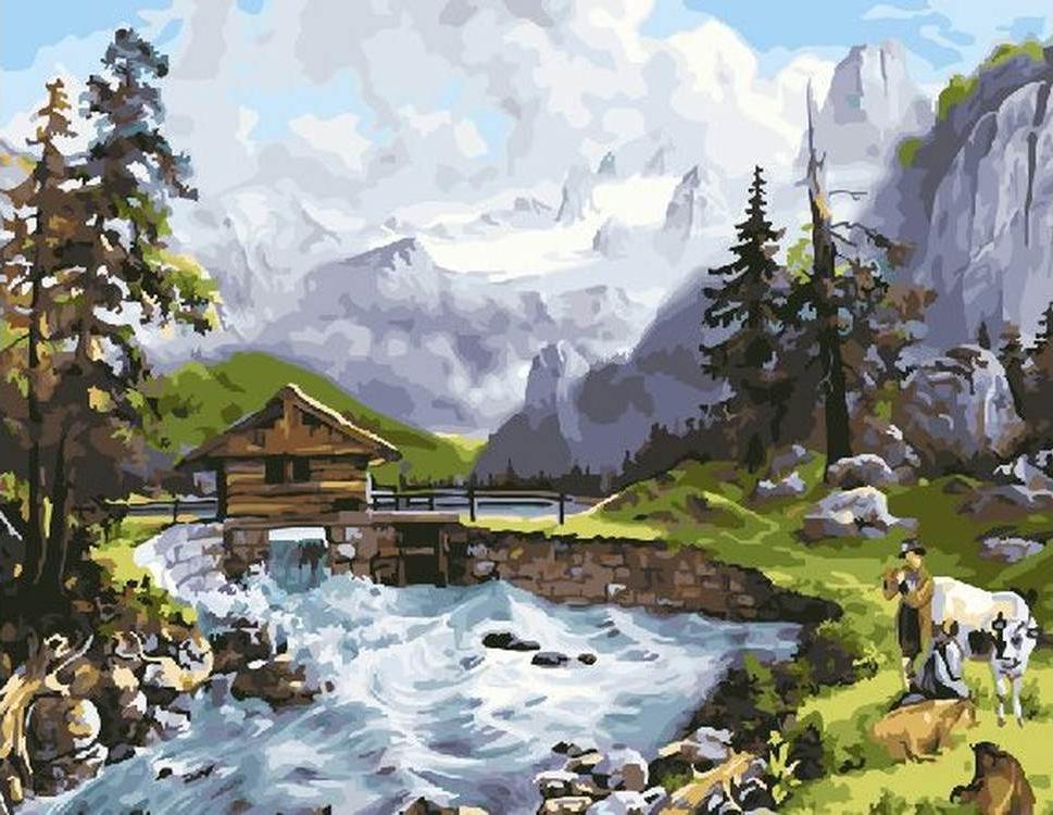 

Картина по номерам Paintboy Домик у реки, 40x50 см, Домик у реки