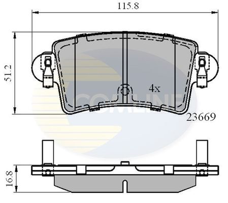 

Комплект тормозных колодок, дисковый тормоз COMLINE CBP01036