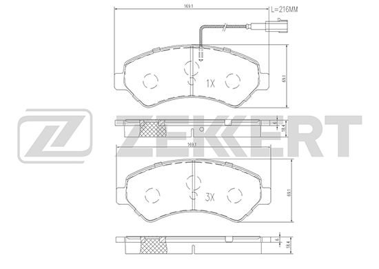 

Тормозные колодки ZEKKERT дисковые BS-1471