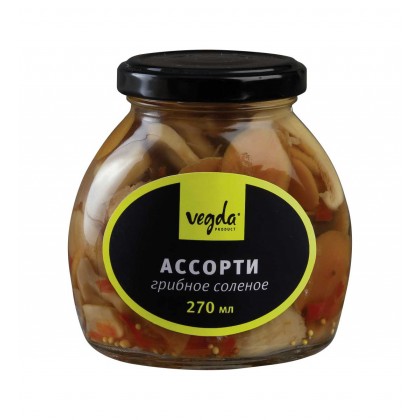 фото Ассорти грибное соленое vegda product стекло 270 г