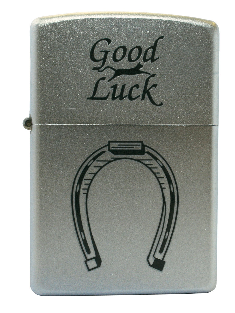 фото Бензиновая зажигалка zippo 205 horse shoe satin chrome