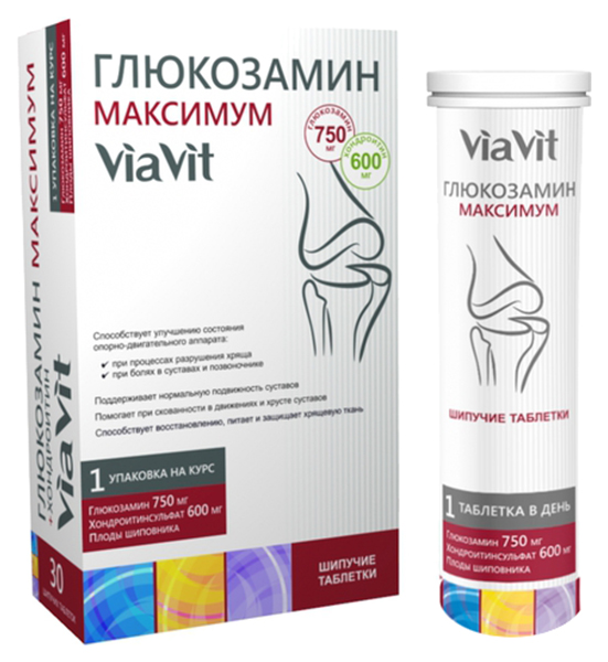 Купить Глюкозамин максимум виавит, Глюкозамин максимум ViaVit таблетки шипучие 30 шт., Natur Produkt