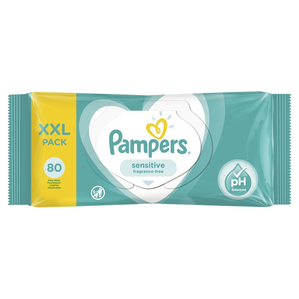 фото Детские влажные салфетки pampers sensitive 80 шт.