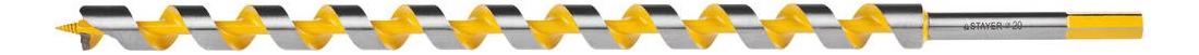 

Сверло по дереву для дрелей, шуруповертов Stayer 29475-450-20, Сверло Stayer 'PROFI' по дереву, спираль Левиса, шестигранный хвостовик, сталь 45Mn, d=20мм, L=450мм