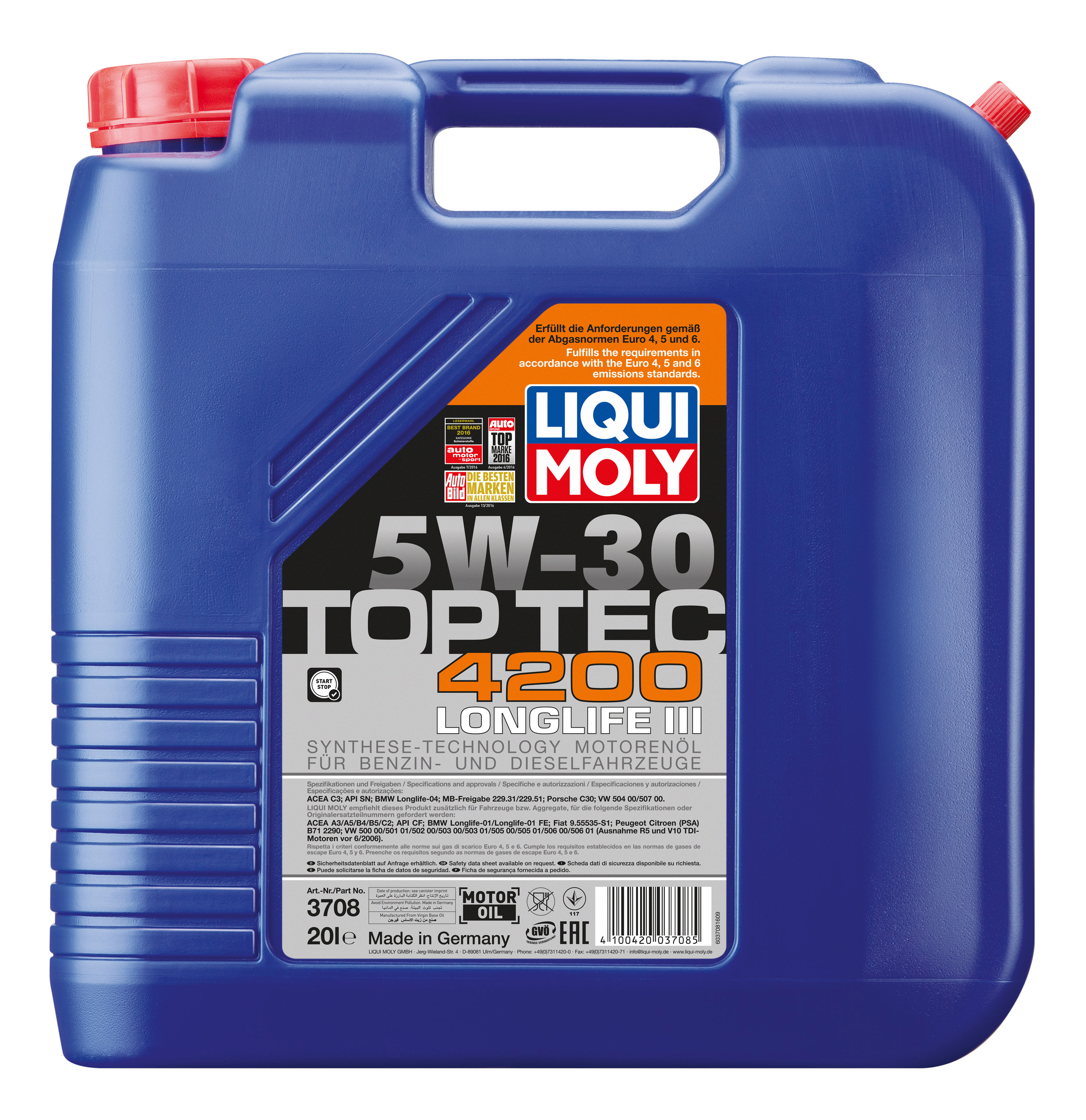 фото Нс-синтетическое моторное масло top tec 4200 5w-30 a3/b4/c3 liqui moly