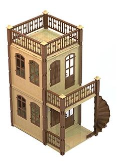 Домик для кукол замок принцессы 2 этажа беж