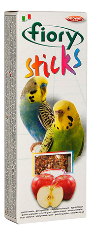 фото Лакомство для попугаев fiory палочки с яблоком, 60г