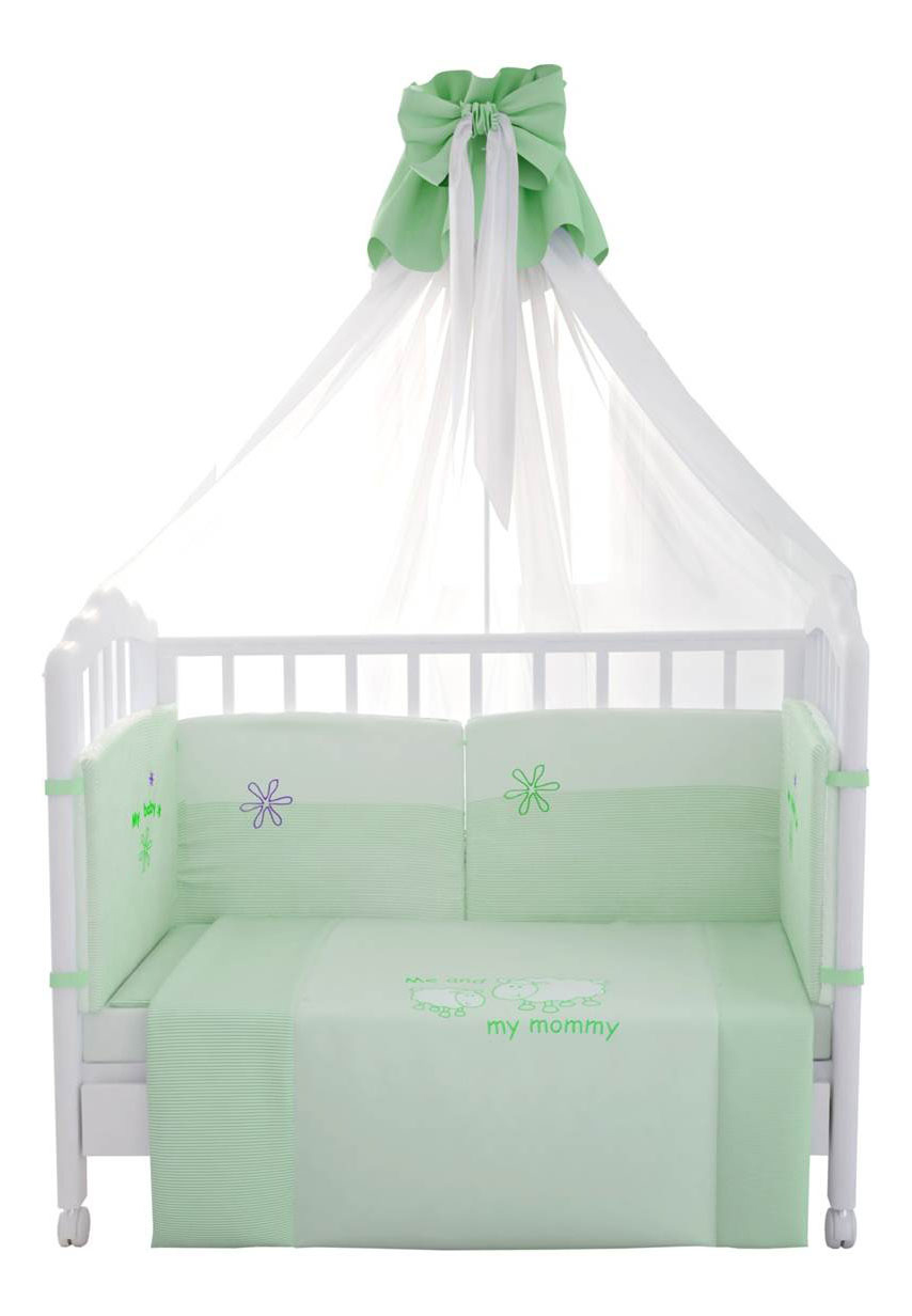 фото Комплект детского постельного белья тополь fairy белые кудряшки зеленый