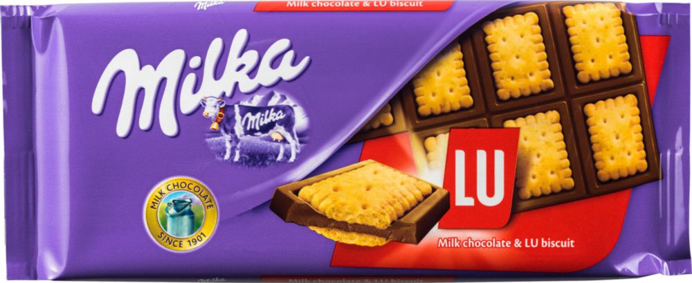 фото Шоколад молочный milka с печеньем lu 87 г