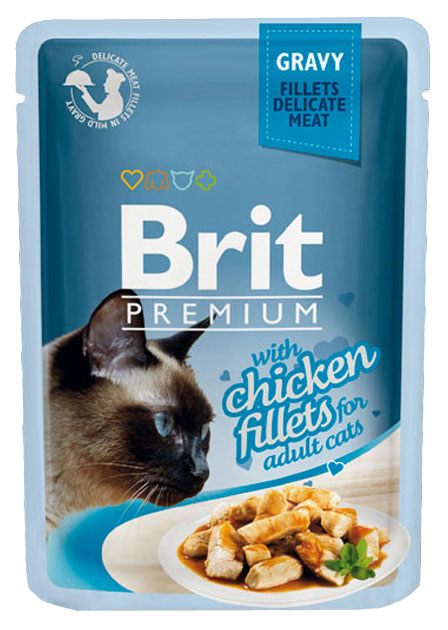 фото Влажный корм для кошек brit premium, курица, 24шт, 85г