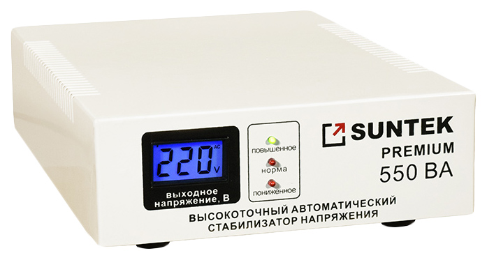 

Однофазный стабилизатор электромеханического типа SUNTEK 550ВА-эм premium