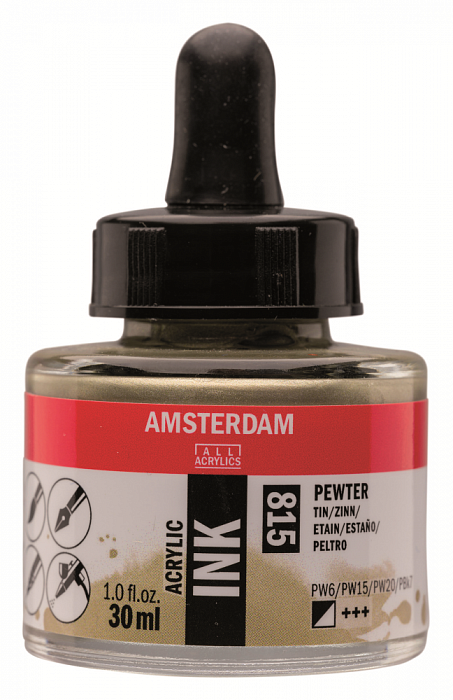 

Акриловые чернила Royal Talens Amsterdam №815 олово 30 мл
