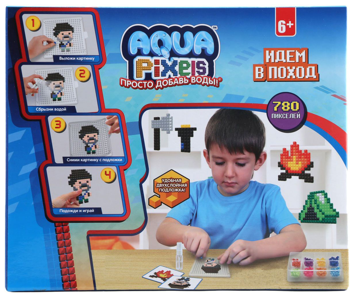 

1toy Набор Aqua pixels Идем в поход, 780 деталей Т13070