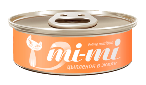 Консервы для кошек и котят Mi-Mi, с цыпленком в желе, 24шт по 80г