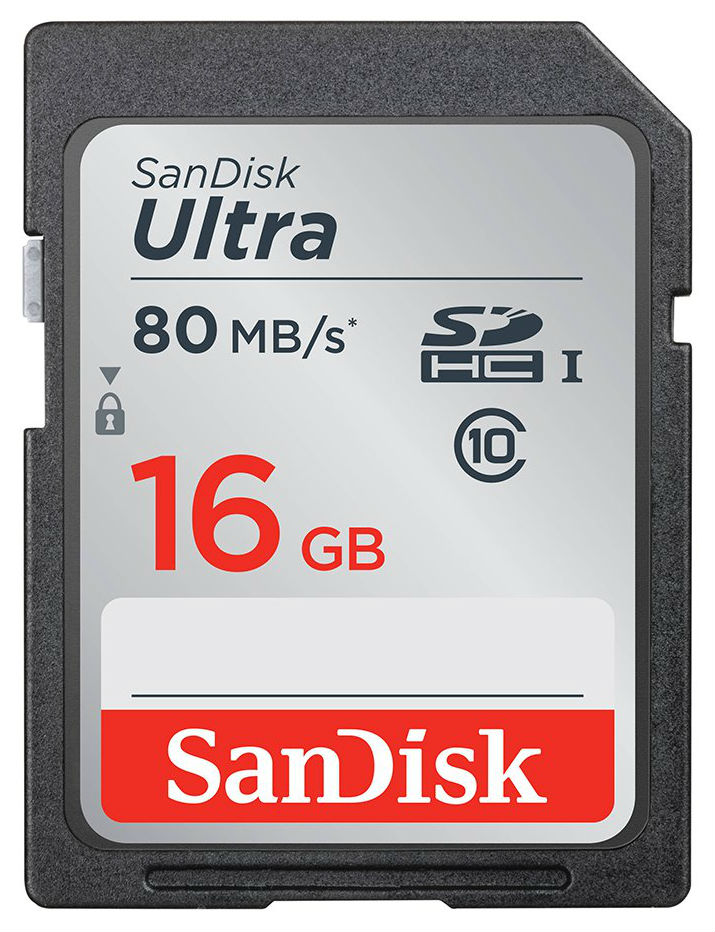 фото Карта памяти sandisk sdhc class 10 uhs-i ultra 80mb/s 16gb