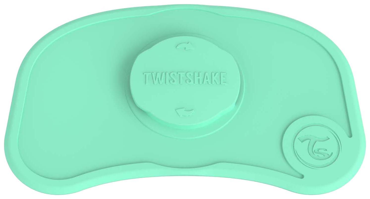 фото Коврик для кормления с тарелочкой twistshake click mat mini, пастельный зеленый