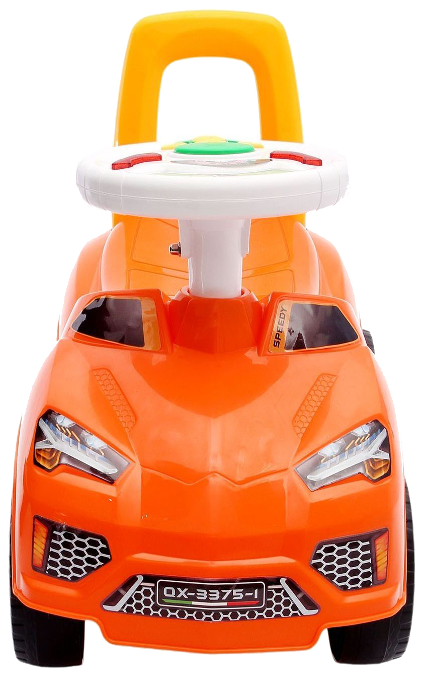 фото Толокар "ламбо", световые и звуковые эффекты, цвет оранжевый qunxing toys