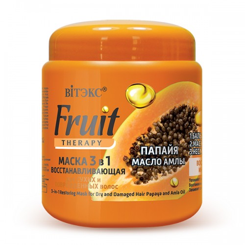 Купить Маска для волос Витэкс Fruit Therapy восстанавливающая Папайя и масло амлы 450 мл, Vitex