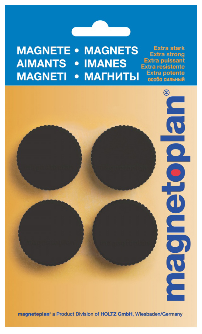 фото Набор магнитов magnetoplan magnum из 4-х штук 34 мм черный