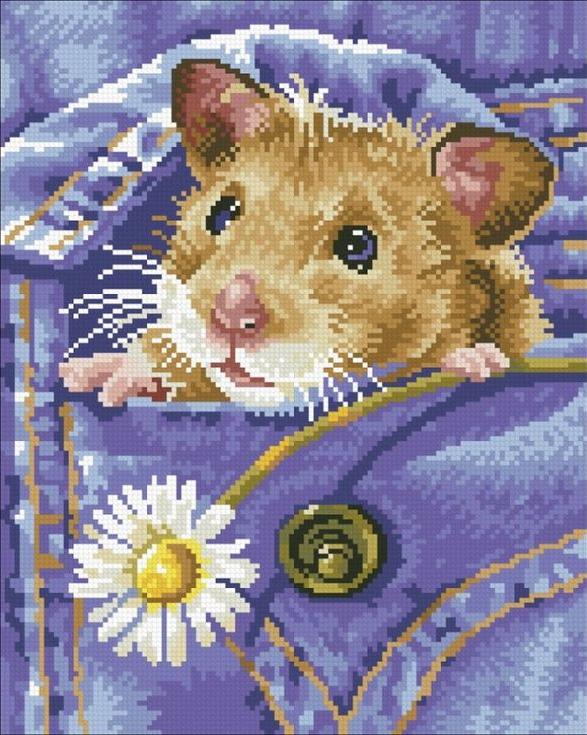 

Алмазная вышивка Паутинка Хомячок, 28x35 см, Хомячок