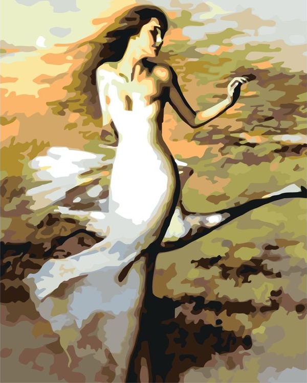 фото Картина по номерам живопись по номерам белое платье, 40x50