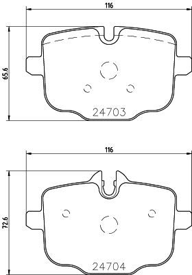 

Комплект тормозных колодок Hella 8DB355021631