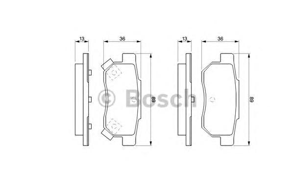 

Комплект тормозных колодок BOSCH 0986461131