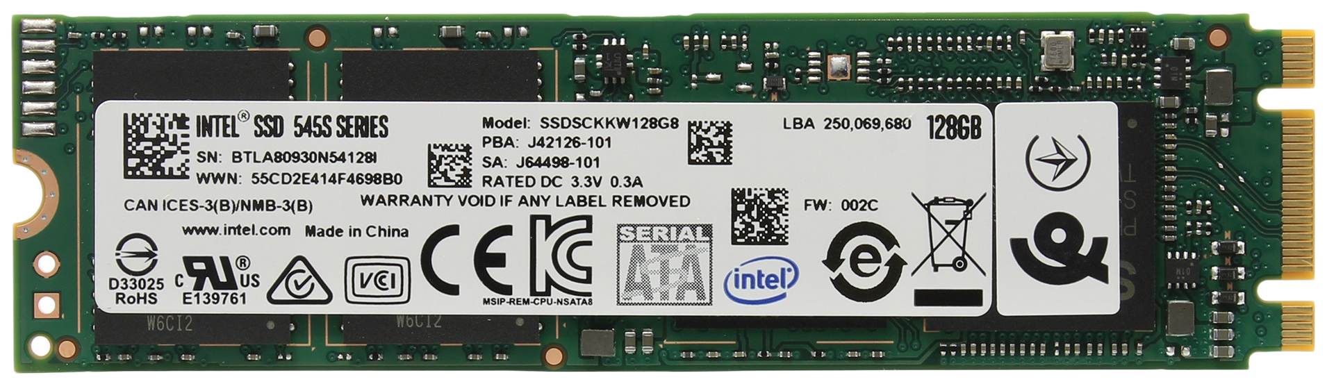 

SSD диск Intel 545s 128ГБ (SSDSCKKW128G8X1), 545s