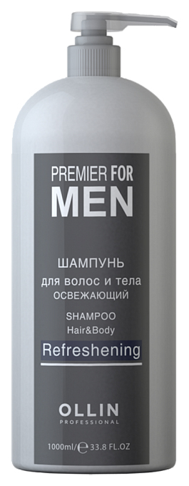 Шампунь Ollin Professional Premier For Men Shampoo Hair Body Refreshening 1000 мл