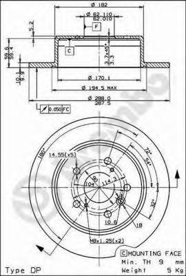 фото Тормозной диск brembo 08917910