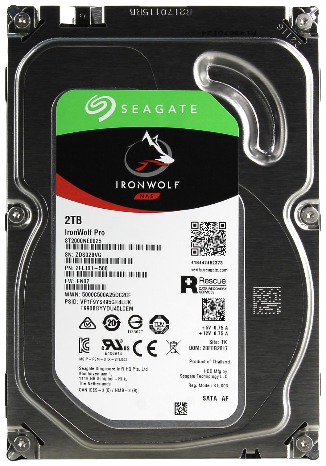 фото Внутренний жесткий диск seagate ironwolf pro 2tb (st2000ne0025)