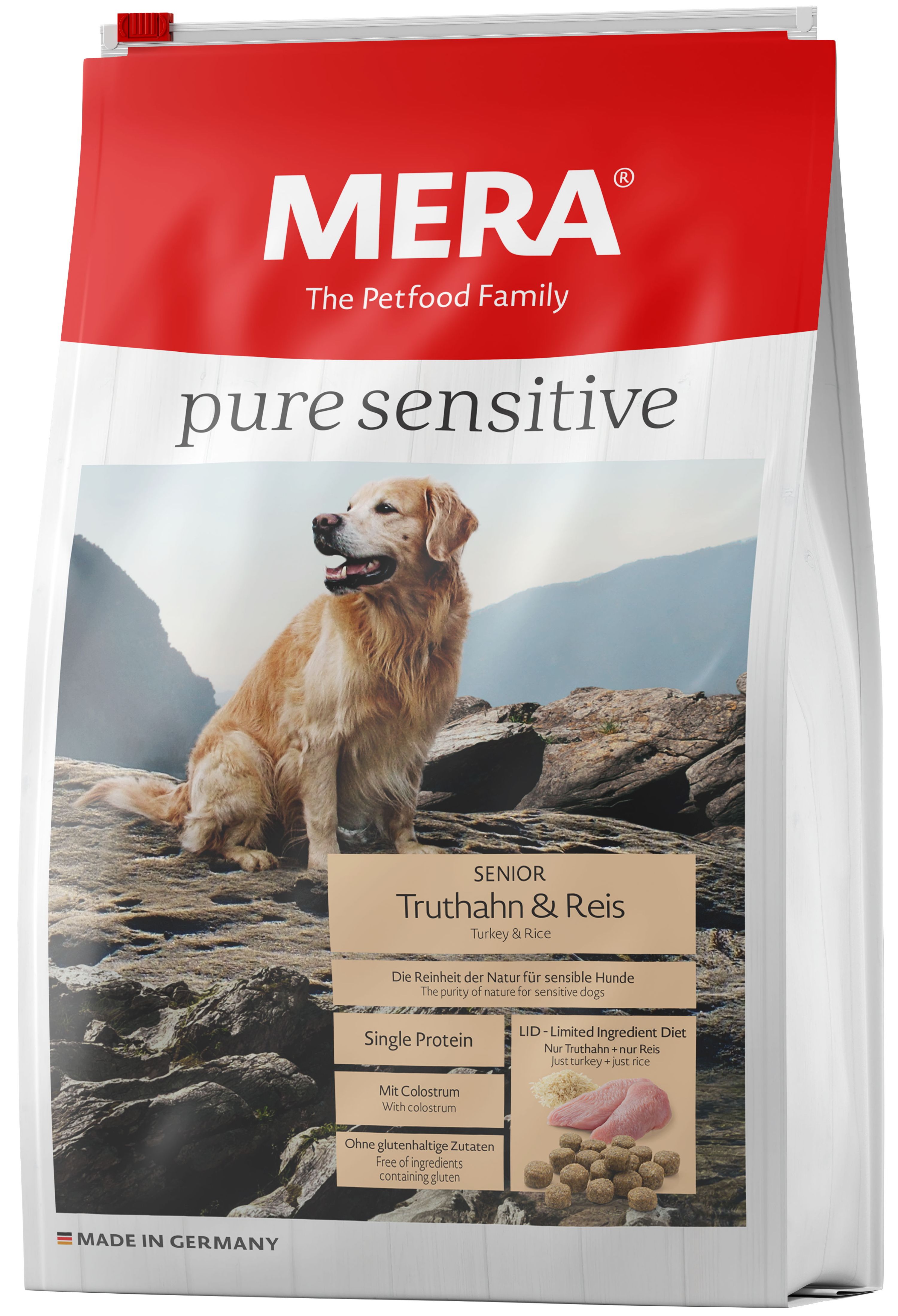 фото Сухой корм для собак mera pure sensitive senior, для пожилых, индейка и рис, 12,5кг