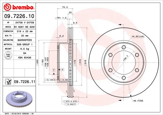 фото Тормозной диск brembo 09.7226.11