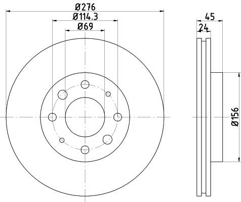 фото Тормозной диск hella pagid 8dd 355 108-171