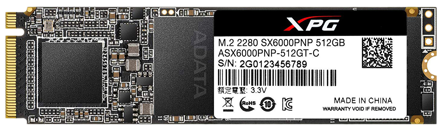 

SSD накопитель ADATA XPG SX6000 Pro M.2 2280 512 ГБ (ASX6000PNP-512GT-C), XPG SX6000 Pro