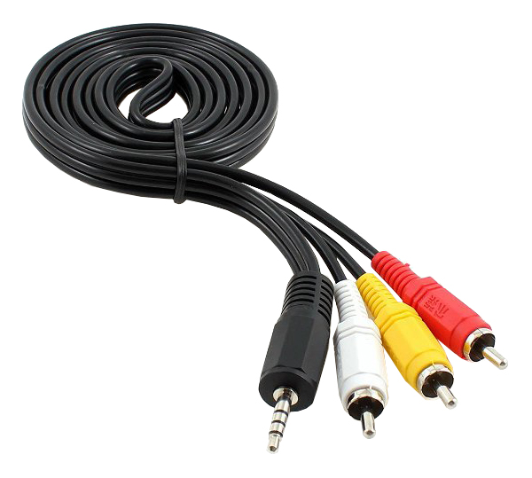 фото Кабель cablexpert 3rca - jack 3.5, 2м black (cca-4p2r-2m)