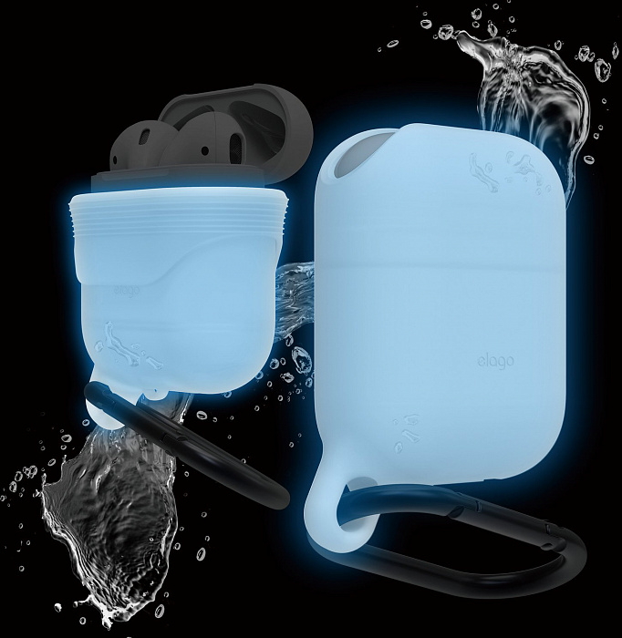 фото Чехол elago waterproof hang case для airpods (nightglow blue)